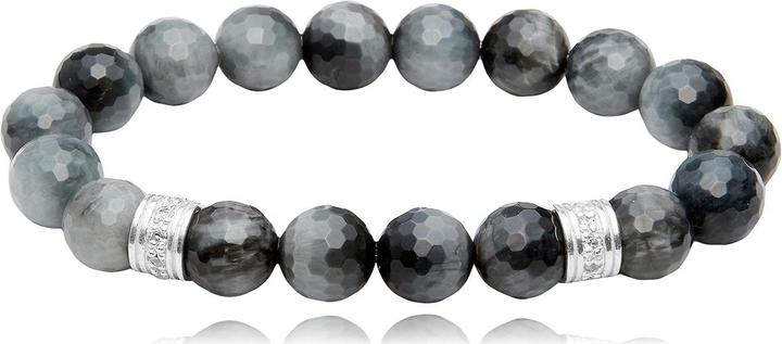 Image du produit Leyda Bracelet oeil de chat avec argent et zircone (Argent 925, Pierres, pierre syntétique)