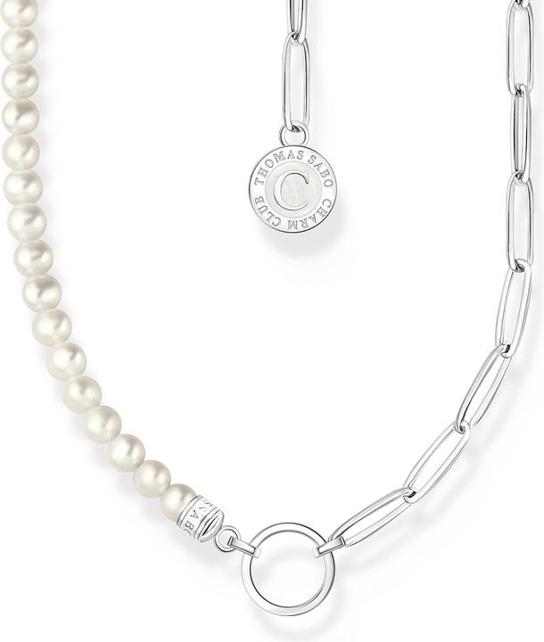 Image du produit Thomas Sabo Charm collier avec perles blanches et maillons en argent (Émail, Argent 925, 40 - 45 cm)