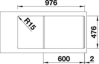 Immagine prodotto Blanco Lantos XL 6 S-IF (Lavandino montato in alto, 100 cm, 50 cm)