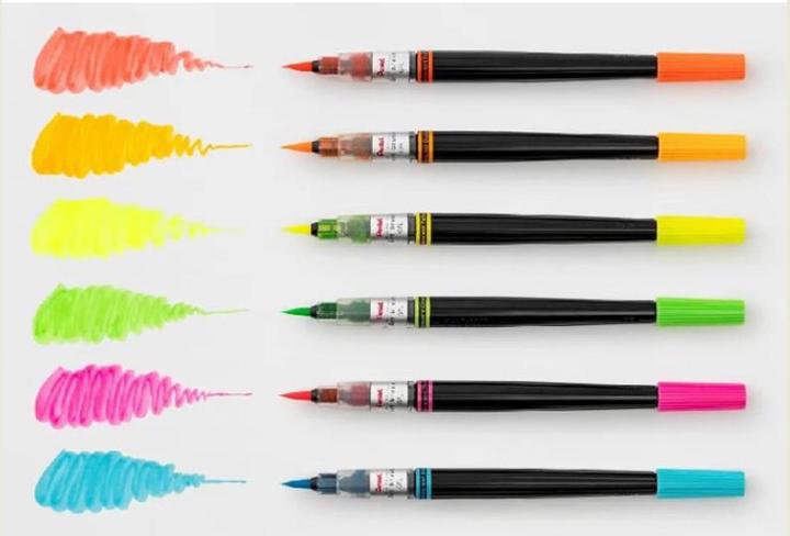 Immagine prodotto Pentel Penna a punta di feltro Pennello a colori Edizione colori neon, rosa (Pink)