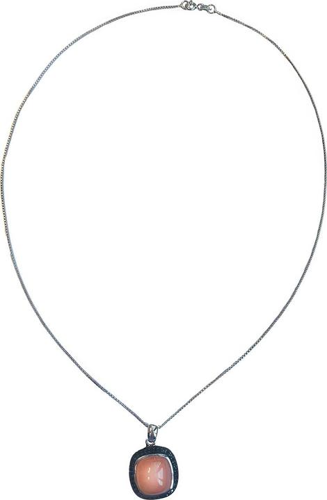 Image du produit Xen Pendentif avec chaîne Peach Moonstone Cushion Cabochon 45 cm 925 Silver (Argent sterling 925, 45 cm)