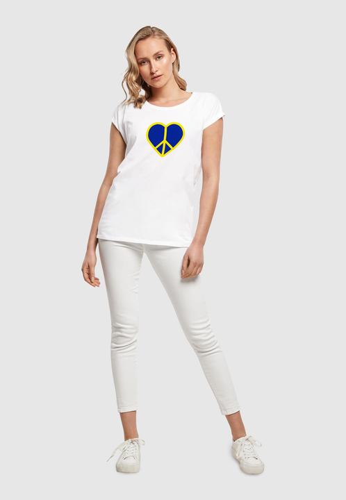 Actual product image Merchcode Ladies Peace - Heart Peace Extended Shoulder T-Shirt - 161405 (XL)