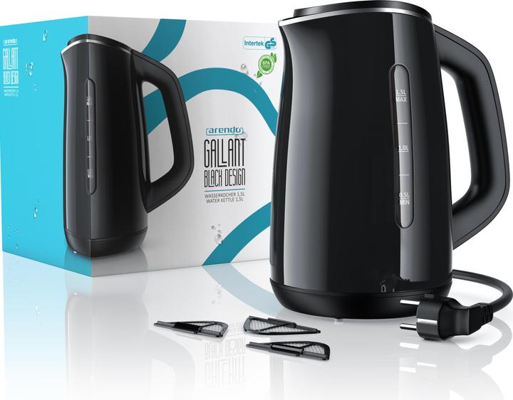 Actual product image Arendo Kettle 1.5 l, 2200 W, stainless steel & glass with tea strainer, tea maker, temperature selection (1.50 l)