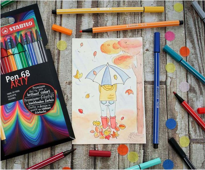Produktbild STABILO Pen 68 24er Kartonetui Arty (Mehrfarbig, 24 x)