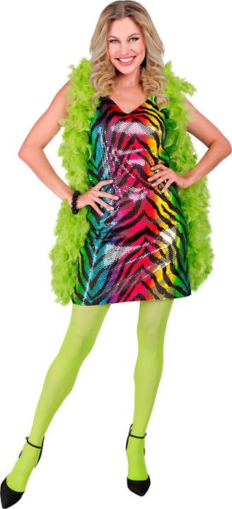 Actual product image Widmann Party sequin dress with tiger pattern rainbow (S)