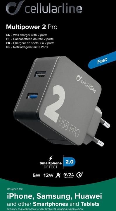 Actual product image Cellularline ACHUSB2QC30W Indoor Black (30 W)