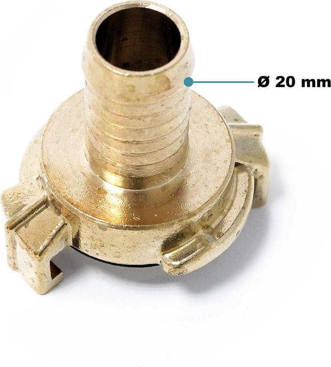 Immagine prodotto Wiltec Bocchetta in ottone DN20 (3/4") raccordo per tubo flessibile attacco rapido (Fascetta stringitubo, 20 mm)