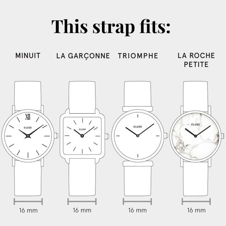 Image du produit Cluse sangle 16 mm (16 mm, Acier inoxydable)