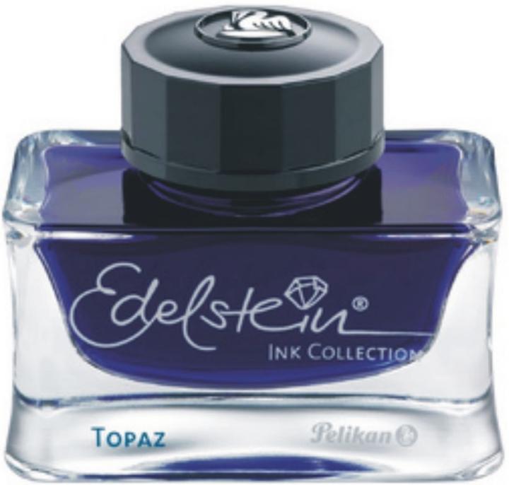 Actual product image Pelikan Ink glass gemstone topaz (Inkwell, Blue)