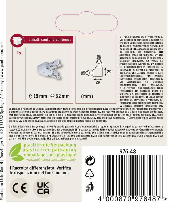 Produktbild Paulmann URail L-Verbinder