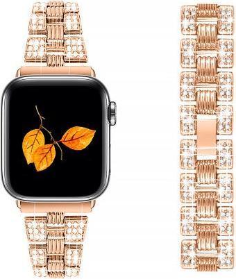 Produktbild Cover-Discount Apple Watch 42/44/45mm - Edelstahl mit Strass Armband roségold (42 mm, 44 mm, 45 mm, Edelstahl)