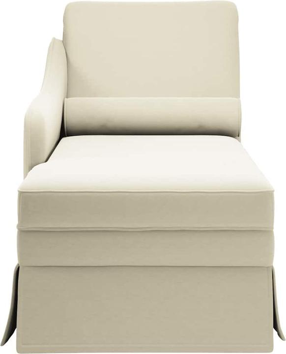 Immagine prodotto VidaXL Chaise longue con bolster e bracciolo destro in velluto crema