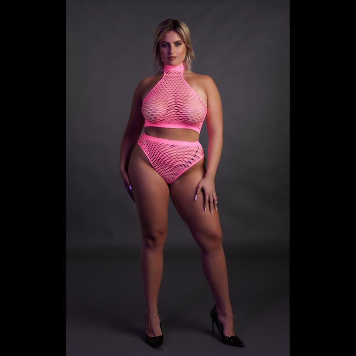 Actual product image Ouch! Turtle Neck and High Waist Briefs - Pink - XL/XXXXL (XL, XXL, 3XL)