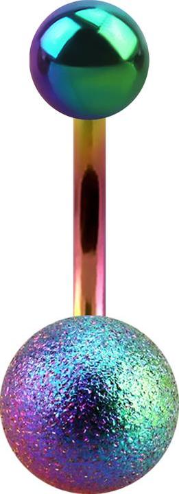 Image du produit Star Piercing Banane colorée avec boule et boule mouchetée (Acier chirurgical 316L, sans laiton)