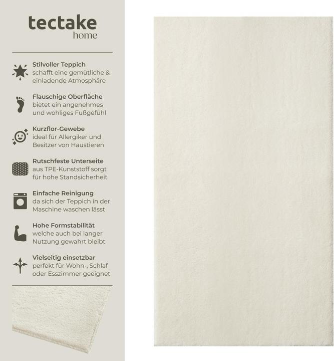 Produktbild tectake Kurzflorteppich Soft Zone (60 x 110 cm)