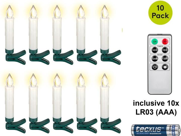 Produktbild Goobay 10 kabellose LED-Weihnachtsbaumkerzen (10 x)