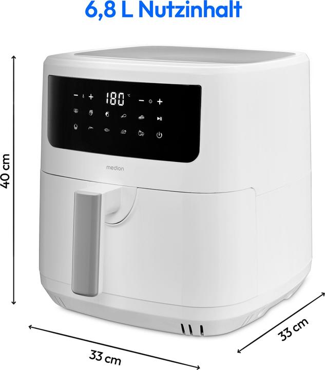 Actual product image Medion MD 11750 Life P10 XL Duo deep fryer 6.8 litre, white