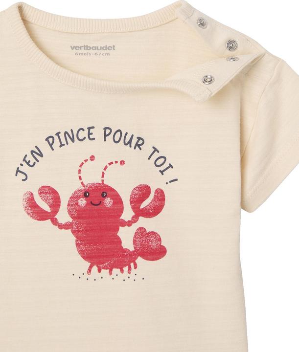 Immagine prodotto Vertbaudet Bio-Kollektion: Jungen Baby Shirt mit Hummerprint und Druckknöpfen (92)