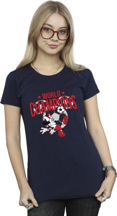 Actual product image Disney Womens/Ladies Minnie Mouse World Champions Cotton T-Shirt (XXL)