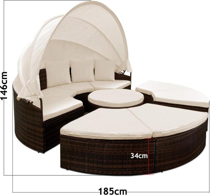 Image du produit Casaria Salon de jardin en poly rotin