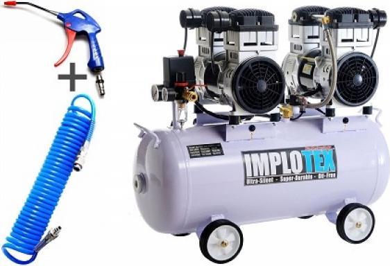 Image du produit Implotex - Flüsterkompressor 3000W, 4PS, 65dB leise, ölfrei inkl. Ausblaspistole und Druckluftschla (8 bar, 65 l)