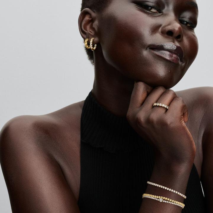 Image du produit Pandora Boucle d'oreille Huggie jaune (Métal)
