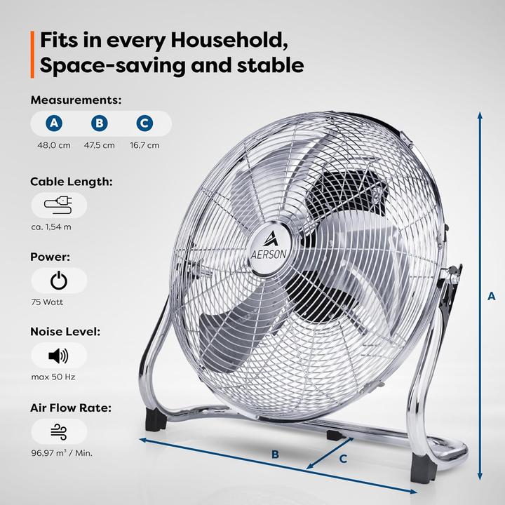 Image du produit Tresko Bodenventilator AERSON (63.20 dB)