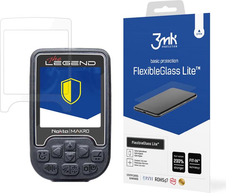 Actual product image 3MK FlexibleGlass Liteâ¢ hybrid glass on Nokta Makro The Legend (frame) (1 Piece, Oppo A3, Realm Q)