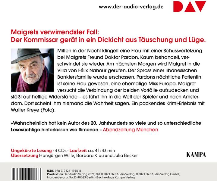 Actual product image Maigret and the Nahour case (Julia Becker, Hansjürgen Wille, Barbara Klau, Wolfgang Stockmann, Georges Simenon, German)