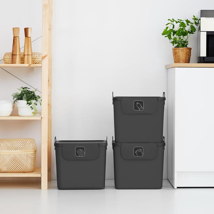 Immagine prodotto Rotho Set di 3 sistemi di riciclaggio dei rifiuti da 30 L JIVE (90 l)