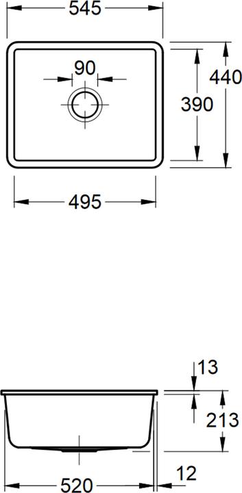 Immagine prodotto Villeroy & Boch V&B Lavello sottotop SUBWAY 60 SU 545x440mm Handbet. crema (Lavello sottopiano, 44 cm, 54.50 cm)