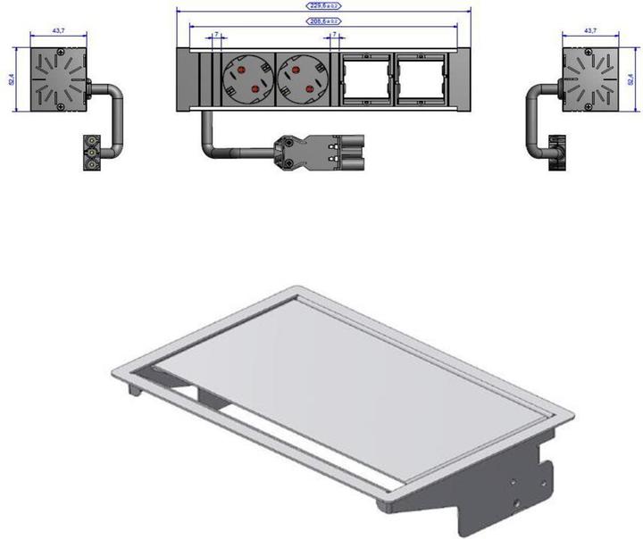 Produktbild Bachmann CONEO SET 2x Schutzkontakt 2x ABD silberfarben (2 x, 0.20 m)