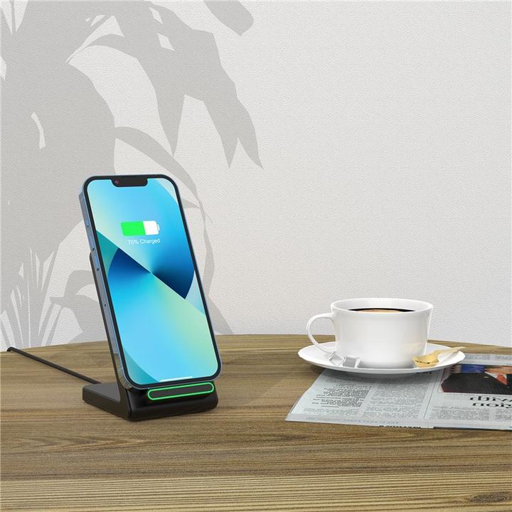 Actual product image Apfelkiste Qi Wireless Charger Induktionsladegerät Ladestation - Schwarz (15W) (15 W)