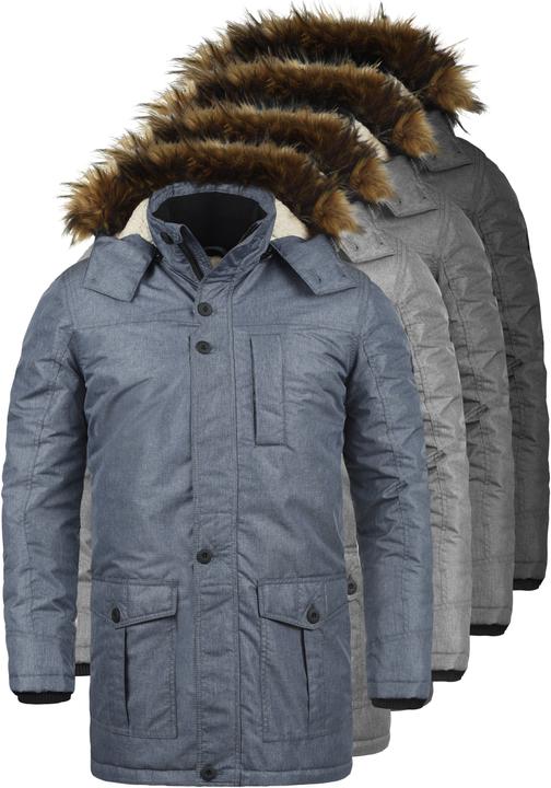 Actual product image Solid Octavus Men's Parka Outdoor Jacket Winter Coat With Teddy Fleece And Fur Hood With Hood (S)