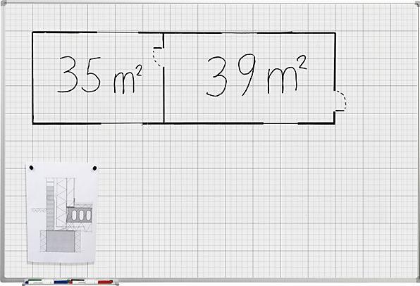 Produktbild eurokraft basic Rastertafel, weiss lackiert, BxH 1500x1000 mm, Raster 20x20 / 100x100 mm (1500 x 1000 mm)