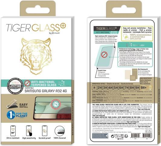 Produktbild Muvit Tiger Glass Plus Verre Trempe Antibacterien: Samsung Galaxy A32 (1 Stück, Samsung Galaxy A32)