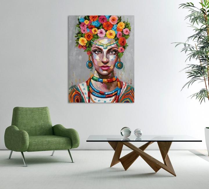Produktbild Schubiger Bild Hübsche Frau mit Blumen (90 x 120 cm)
