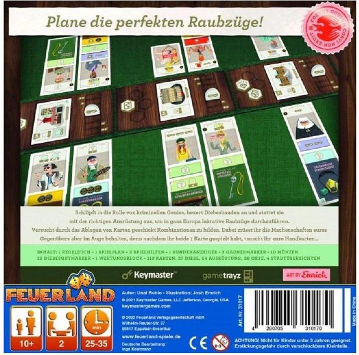 Actual product image Feuerland Caper Europe. Board game, for 2 players, from 10 years, DE edition. (German)