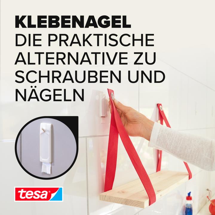 Actual product image tesa Adhesive nail for tiles & metal, 3kg holding power, can be removed without a trace & reused, 4 nails
