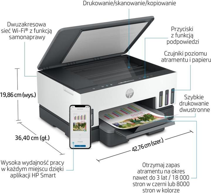 Produktbild HP Smart Tank 720 Thermal Inkjet DPI pro Minute WLAN (Thermodirekt, Farbe)