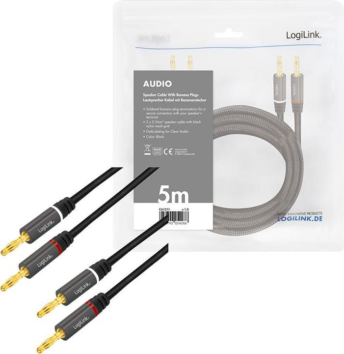 Produktbild LogiLink CA Lautsprecherkabel (5 m, 2 mm²)