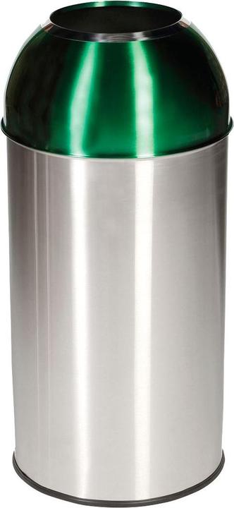 Produktbild Probbax Edelstahl-Abfallsammler, Volumen 40 l, BxHxT 350x740x350 mm, Deckel grün (40 l)