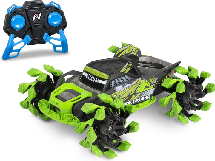 Nikko RC 19069 Rock CrushR, voiture RC télécommandée, véhicule tout-terrain jusqu'à 14 km/h, arrêt