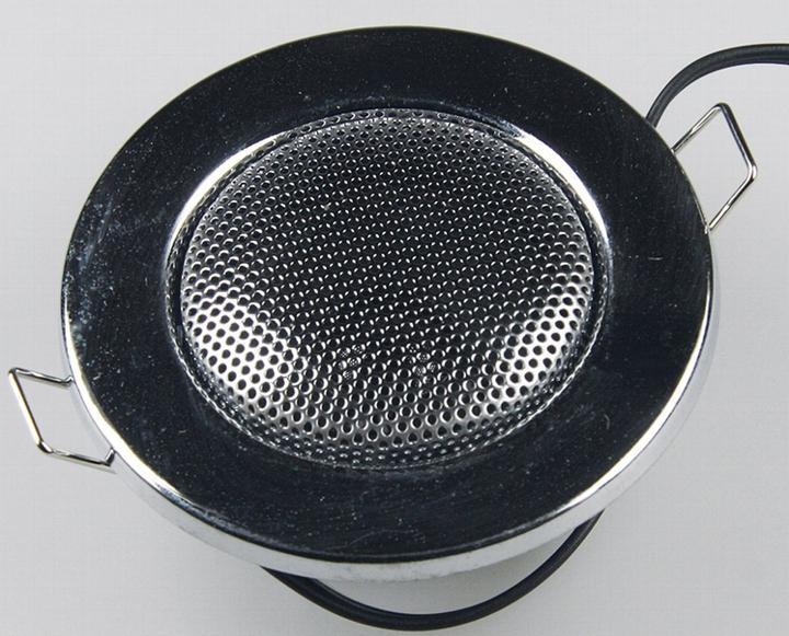 Actual product image König Design Ceiling Recessed Speaker "Mini" Halogen Look Ø 8 cm Recessed 6 cm chrome (1 pcs.)