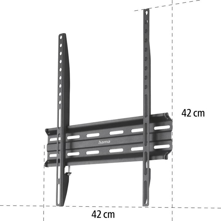 Immagine prodotto Hama Staffa da parete per TV, rigida, 165 cm (65") fino a 35 kg, distanza dalla parete 2,3 cm (Muro, 165", 35 kg)