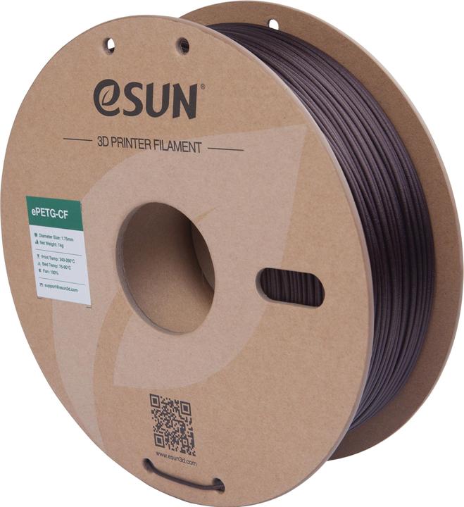 eSUN ePETG-CF Carbone Rouge Filament 1.75mm 1Kg (PETG, 1.75 mm, 1000 g, Rouge)