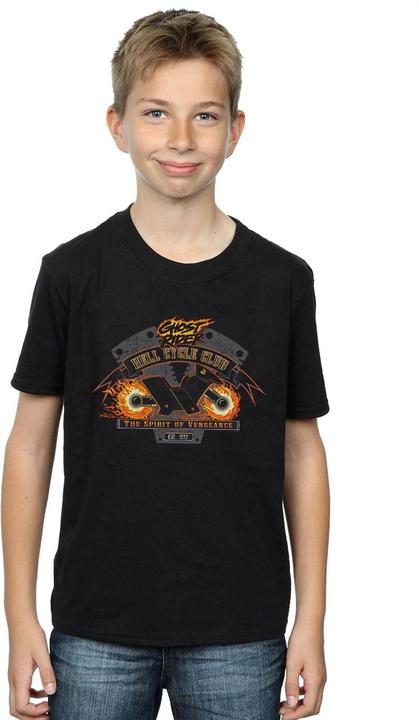 Actual product image Boys Ghost Rider Hell Cycle Club T-Shirt (116)