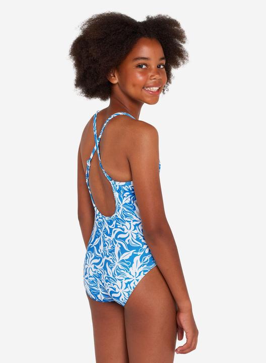 Actual product image Olaian Badeanzug Surfen Mädchen gekreuzte Träger 500 Caly blau/weiss (14, 15, 16)