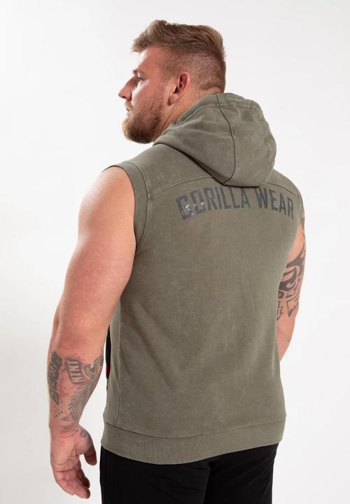 Produktbild Gorilla Wear Silverdale Ärmelloser Kapuzenpullover - Armeegrün (M)