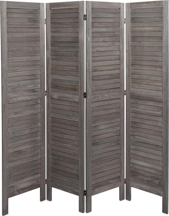 Image du produit Mendler Paravent HWC-G30, Cloison de séparation visuelle, Shabby-Look 170x162cm - gris-brun